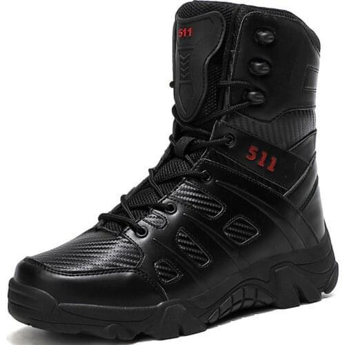 Autumn and winter high-top outdoor tactical boots mens mountain climbing non-slip cross-country hiking shoes size 48 mens shoe