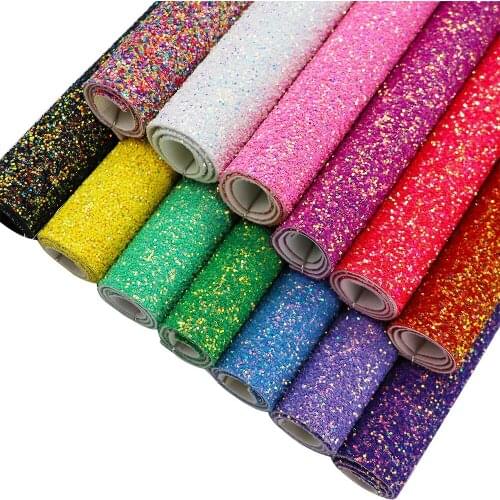A4 Sheet 30x21cm Chunky Glitter Fabric Leather 2020 new arrivals For Bow Earring DIY F0709