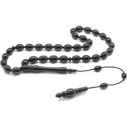 Tesbihane Caliper İşçilikli Barley Cut Erzurum Oltu stone Rosary (M-3)