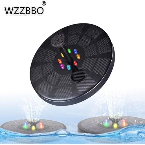 3W 16CM/18CM Battery Solar Fountain with LED Light Fountain Solar Floating Fountain Creative Landscape Fountain