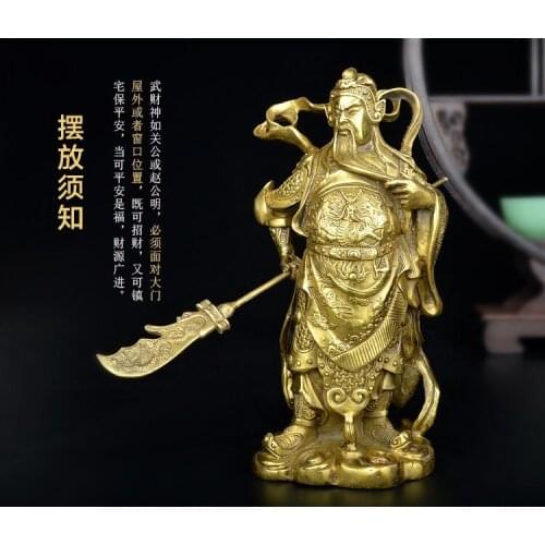 De cobre puro el marqués guan yu estatua de guan Gong dios de la riqueza de la familia Decoración