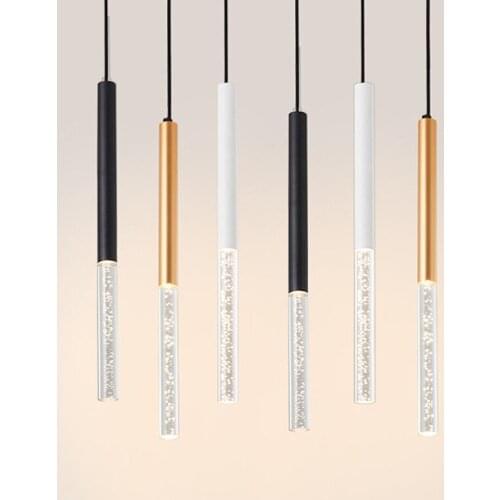 LED Pendant Lamp Modern Aluminum Acrylic Hanging Lights Kitchen Island Dining Room Shop Bar Counter Decor Cylinder Pipe Lights