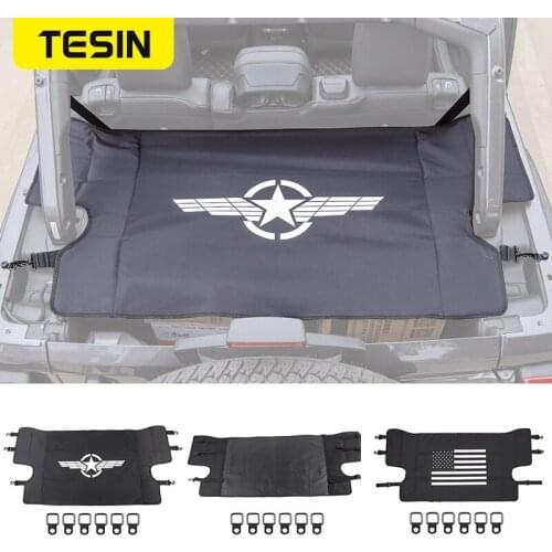 TESIN Car Accessories Luggage Carrier Boot Cover for Jeep Wrangler JL 2018 up Car Trunk Stowing Tidying Accessories Cover