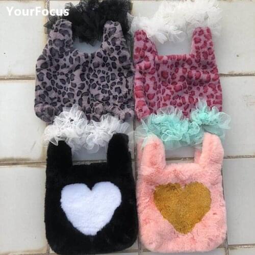 Gothic Punk Bags Harajuku Kawaii Cute Hairy Y2k Underarm Bag Leopard Heart Handbag Lace Crossbody Shoulder Bags