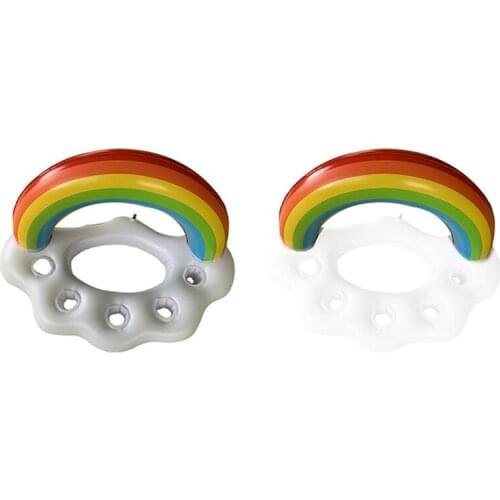 Summer Party Bucket Rainbow Cloud Cup Holder Inflatable Pool Float Beer Drinking Cooler Table Bar Tray Beach Swim Ring