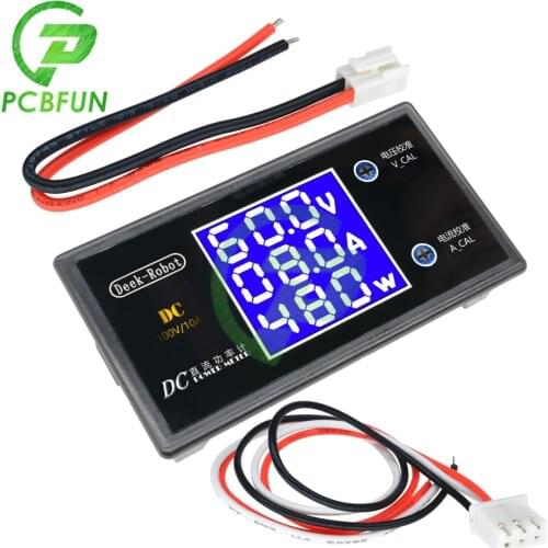DC 0V-100V 10A LCD 3 Digit High-precision Voltage Current Power Meter DC Voltmeter Ammeter 12V 24V 48V Volt Detector Regulator