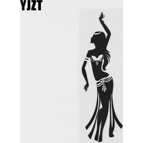 YJZT 4.9CMX16.1CM Belly Dance Relax Sexy Beautiful Girl Vinyl Car Sticker Black/Silver 8A-0509