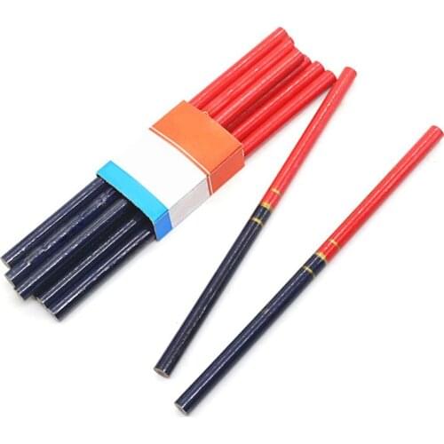 10Pcs/Set Blue And Red Wire Round Carpenters Pencils For Woodworking Core Marker