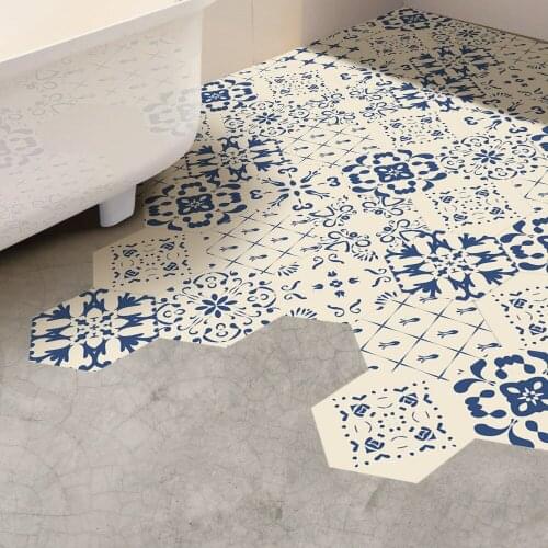 10PCS New Blue Style Floor Sticker Tile Stickers DIY Self-adhesive Wallpaper For Floor Bedroom Bathroom Waterproof Mural Decals