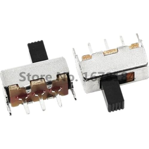 100PCS SS12F44 1P2T SPDT 3Pin +2PIN Fixed Holder Toggle Switch Switches Handle Length 4mm