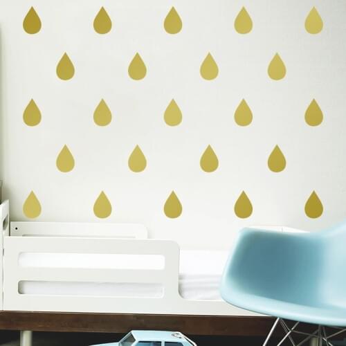 100pcs Nordic Style Gold Little Raindrop Fresh Signs Wall Stickers For Kids Baby Rooms Poster Fridge Home Decor Art Wall Decals
