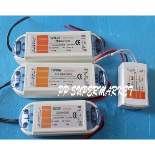 12Volt Power Supply 12V LED Driver 18W 28W 48W 72W 100W AC 110V 220V to 12V DC Lighting Transformer Adapter for LED Strip CCTV