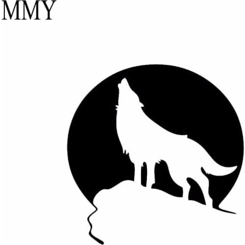 5" Wide Howling Wolf Moon Funny Vinyl Decal Sticker Car Stickers Window