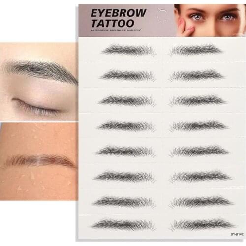 8 pair 3D Eyebrow Tattoo Sticker simulation False Eyebrows Waterproof Long Lasting Eye Brow Stickers Makeup Cosmetics