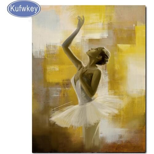 New 5D DIY Diamond Painting 2019 ballerina diamond mosaic full Square round needlework decoration girl Diamond Embroidery sale
