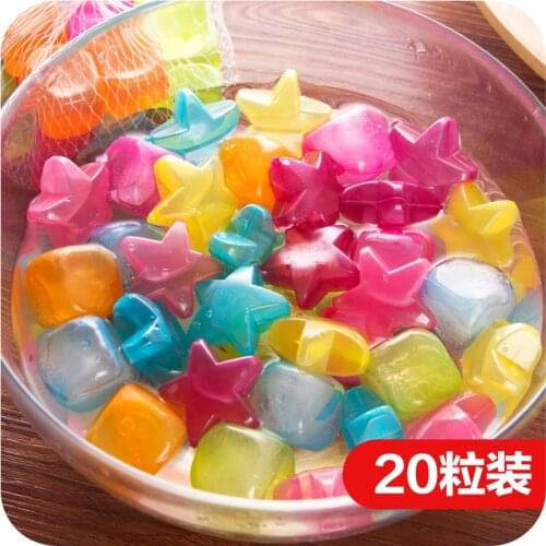 Free Shipping!20pcs/bag Five Star Design Ice Mould TPR recycle Ice Mold Travel frozen tools Mixed color Ice cube