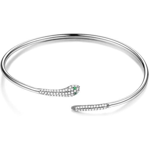 SILVERHOO 925 Sterling Silver Bracelet For Women Fine Jewelry Zirconia Adjustable Lady Serpentine Bracelets Best Selling Gift