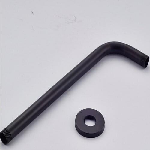 Oil Rubbed Bronze Shower Arm Wall Mounted Round 12 inch Shower Head Fixed Pipe Shower Extension Arm Bathroom Accessories