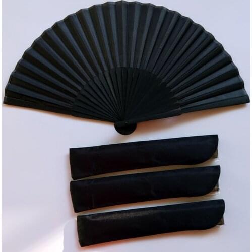 Chinese Style Black Vintage Hand Fan Folding Fans Dance Wedding Party Favor