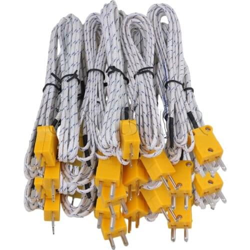 CNBTR 20 x Thermocouple 0.66mm Diameter Probe Sensors K Type Mini-Connector 2 Meters