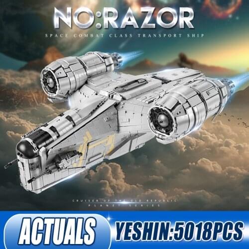 DHL MOULD KING 21023 Star Toys The Razor Starship Model Building Blocks Educational Assembly Kits Kids Birthday Christmas Gifts