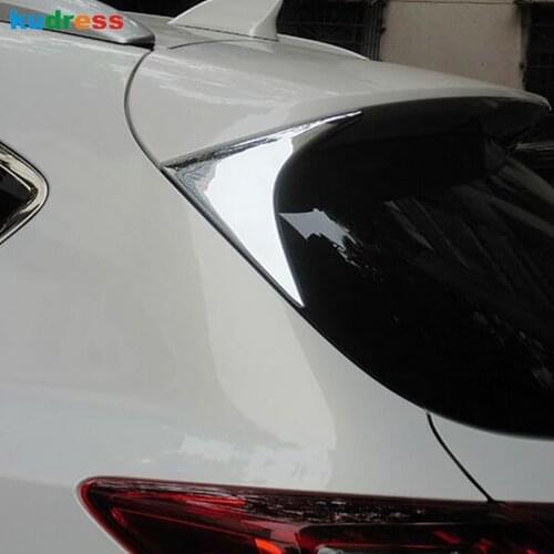 For Mazda CX-5 CX5 2012 2013 2014 2015 ABS Chrome Rear Window Spoiler Cover Trims Triangle Trims Car Styling Accessories 2pcs