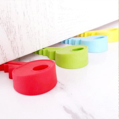 Cute Rubber Door Stopper Cute Key Shape Style Door Stopper Silicon Doorstop Safety Baby Door Resistance baby Modelling Children