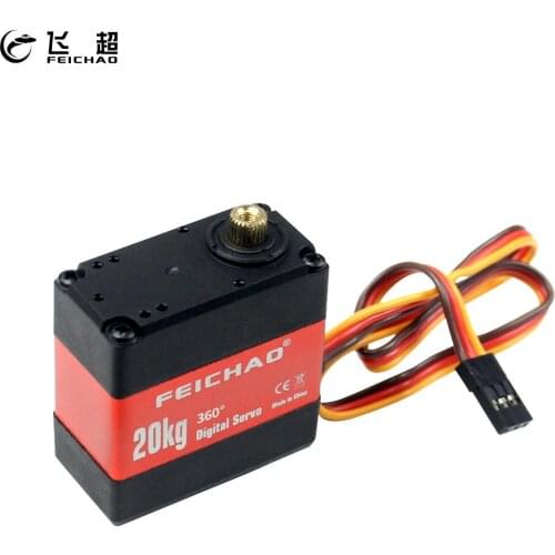 FEICHAO 20kg 180/270/360 Degree Dual-axle Servo High Torque Metal Gear Digital Servo for RC Car/Robot/Drone/Robot Arm Part