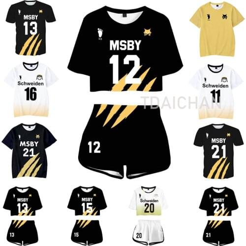 Haikyuu Shirts MSBY Black Jackal Cosplay Costume Hinata Shouyou Schweiden Atsumu Miya Kotaro Bokuto Kiyoomi Sakusa T-shirts