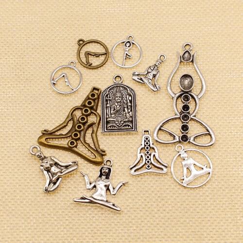 Hot 2pcs Om Yoga Connectors Charms Making Diy Handmade Finding Jewelry