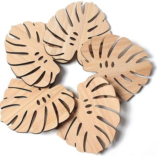 Leaf coasters Personalized coasters ,Personalized wedding favors, engraved geometric wooden coasters