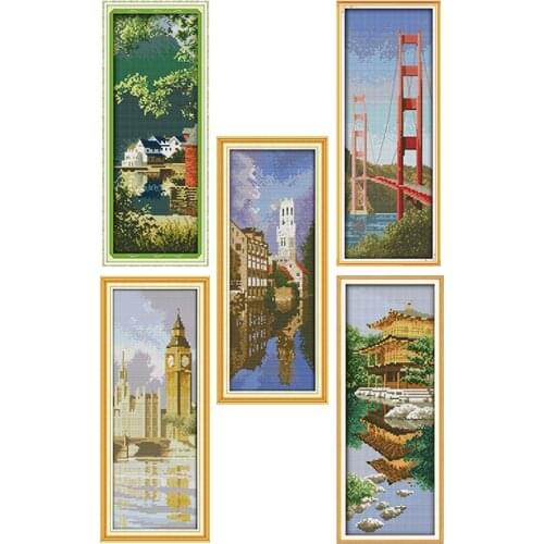 Joy Sunday Cross Stitch Big Ben in Britain Scenic Painting 11CT 14CT DMS Cross Stitch Patterns DIY Needlework Embroidery kits