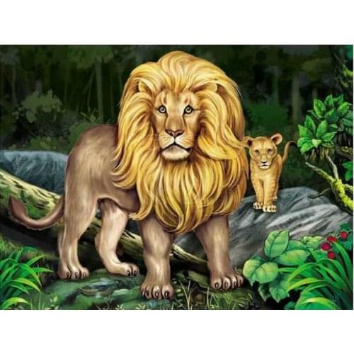 Painting Full DIY Diamond Embroidery Square/round Horse Mosaic Crafts Decorative Animals Lion Handcraft