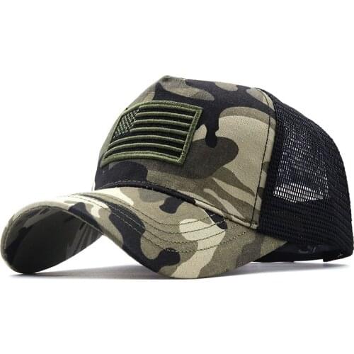 Camouflage USA Flag Mesh Baseball Cap For Men Women Cotton Snapback Hat Unisex America Embroidery Hip Hop Caps Gorras Casquette