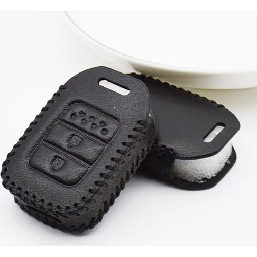 Leather Car Key Case Cover For Honda 2018 2019 Civic 4D Jazz Fit Freed Accord Crv 3 Elysion Stream Forza 125 Key Ring Styling