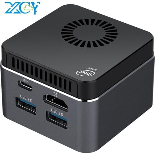 XCY Portable Mini PC Intel Celeron N4100 Quad-Cores 6GB LPDDR4 128GB M.2 SSD 2.4G/5.0G Wi-Fi Bluetooth 4.2 4K 60Hz Windows 10