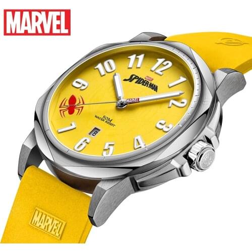 Disney Official Marvel The Avengers Spider Man Quartz Fashion Casual Wristwatches Stainless Steel Case Superf Hero Coated Glass