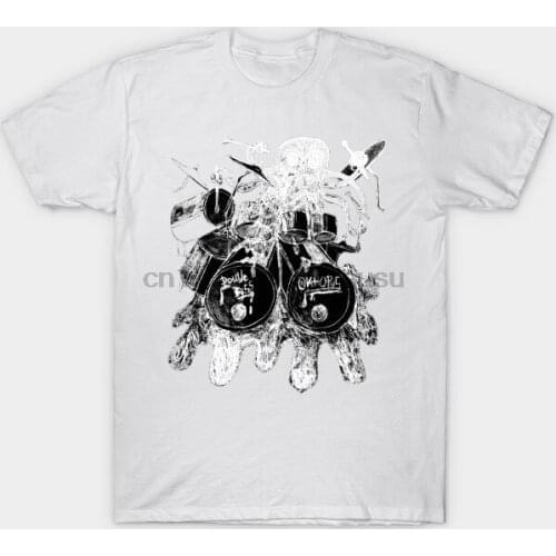 Men tshirt Short sleeve Double Bass Oktopus Drummer T Shirt One neck Women t-shirt