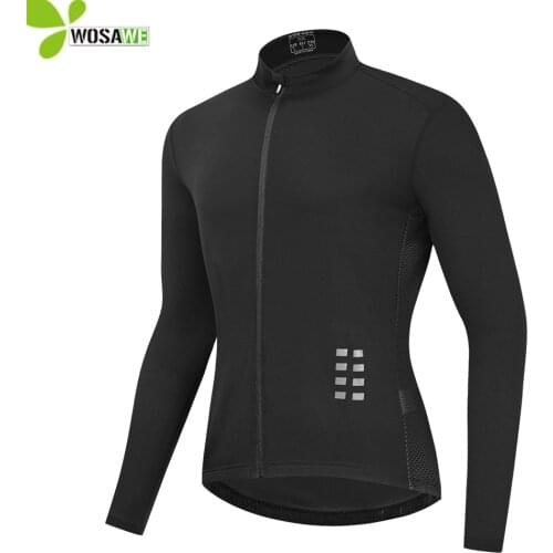 WOSAWE Reflective Long Sleeve Cycling Jersey Clothing Downhill Bicycle Ropa Ciclismo Mountain Bike Tight Shirts MTB Jersey Wear