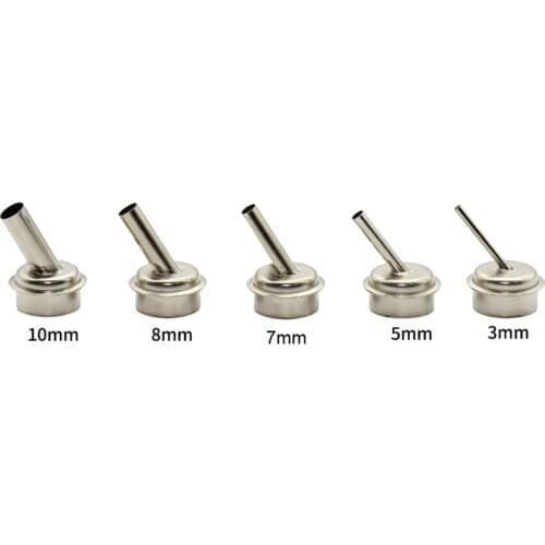 5pcs 45 Degree Bent Curved Heat Nozzle 3/5/7/8/10mm Hot air Gun Nozzles for QUICK 861DW Soldering Station