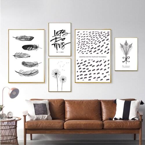 Dandelion Feathers Love Minimalism English Poster Canvas Print Painting Wall Art Living Room Home Decoration