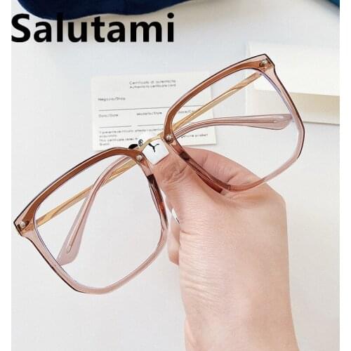 Vintage Oversized Square Clear Lens Glasses Frame For Women 2020 Fashion Big Frame Eyeglasses Female Transparent Shades Goggle