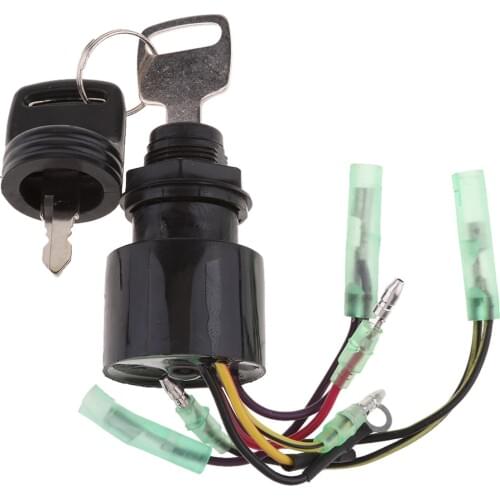 Ignition Switch Key Assembly 3 Position Off-Run-Start Replacement for Mercury Outboard Motor Control Box 87-17009A5