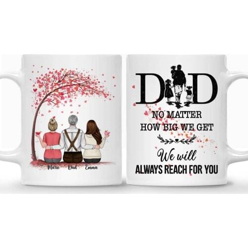 Personalized Mug Father & Daughters Coffee mug Dad Custom Made Cups Fathers Day 11/15 Oz RR2085