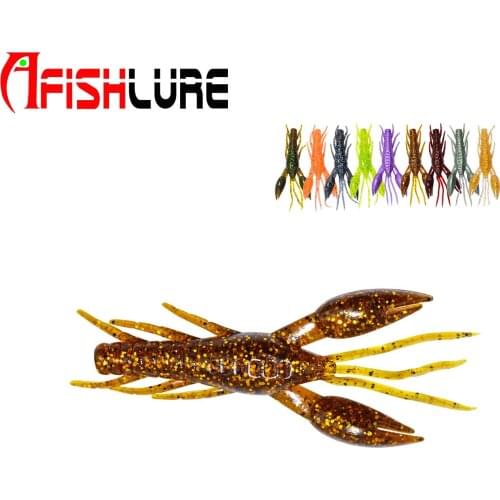 AR14 Craw Fishing Lures Shrimp Fishing Bait 80mm 5.5g 4pcs/bag Fishing lures Soft Shrimp Silicone Plastic Shrimp Bait