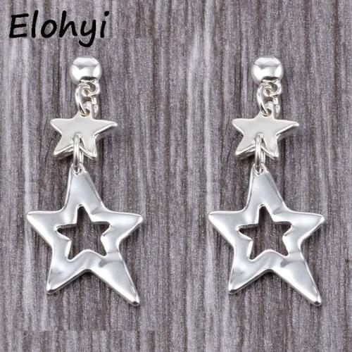 ELOHYI Women Pentagram Statement Eearrings Simple Alloy Earring Jewelry Wholesale For Girls For Women Gift Free Shipping