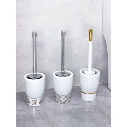 Home Nordic Toilet Brush White Cleaning Bathroom Set Ceramic Toilet Brush Space with Base Wc Borstel Household Items DH50MTS