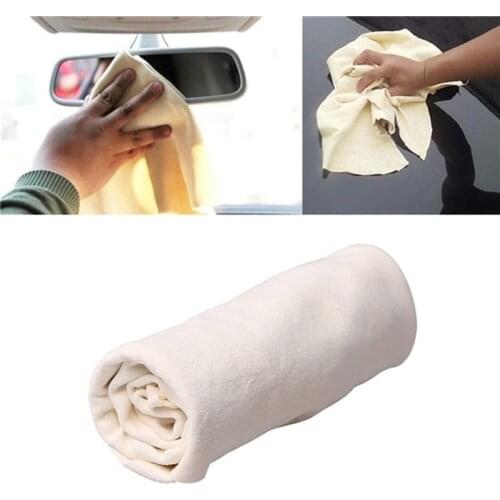 Natural Chamois Leather Cloth for Car Cleaning Absorbent Auto Quick Dry Washing Towel Soft Natural Suede