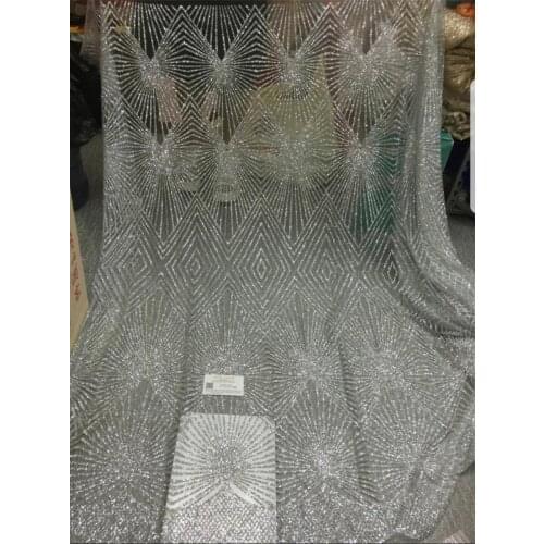 Tulle lace fabric with glued glitter S-1181 african tulle net lace fabric lace for party dress