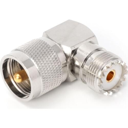 UHF PL259 Male Plug To SO239 Female Jack Right Angle 90 Degree RF Adapter Connector